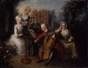 unknow artist Frederick, Prince of Wales, and his sisters oil painting on canvas